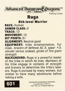 1991 TSR Advanced Dungeons & Dragons - Silver #601 Ruga Back