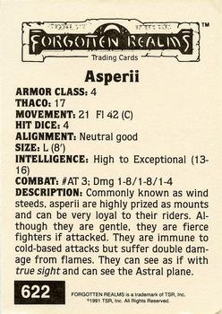 1991 TSR Advanced Dungeons & Dragons - Silver #622 Asperii Back