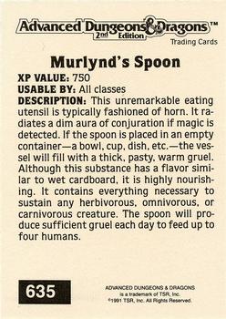 1991 TSR Advanced Dungeons & Dragons - Silver #635 Murlynd's Spoon Back