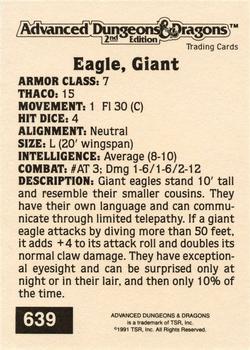 1991 TSR Advanced Dungeons & Dragons - Silver #639 Eagle, Giant Back