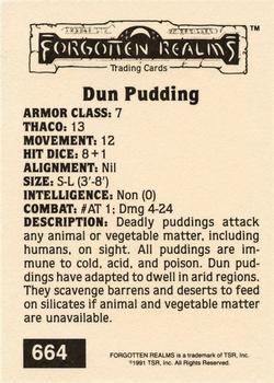 1991 TSR Advanced Dungeons & Dragons - Silver #664 Dun Pudding Back