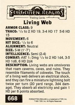 1991 TSR Advanced Dungeons & Dragons - Silver #668 Living Web Back