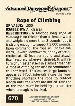 1991 TSR Advanced Dungeons & Dragons - Silver #670 Rope of Climbing Back
