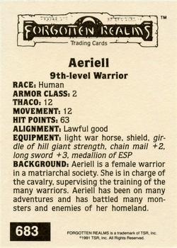 1991 TSR Advanced Dungeons & Dragons - Silver #683 Aeriell Back