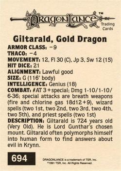 1991 TSR Advanced Dungeons & Dragons - Silver #694 Giltarald, Gold Dragon Back