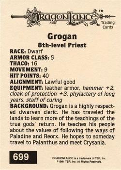 1991 TSR Advanced Dungeons & Dragons - Silver #699 Grogan Back