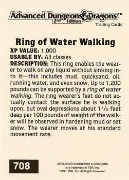 1991 TSR Advanced Dungeons & Dragons - Silver #708 Ring of Water Walking Back