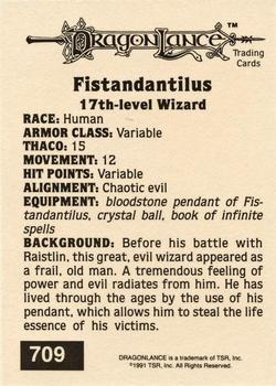 1991 TSR Advanced Dungeons & Dragons - Silver #709 Fistandantilus Back