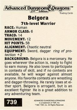 1991 TSR Advanced Dungeons & Dragons - Silver #739 Belgora Back