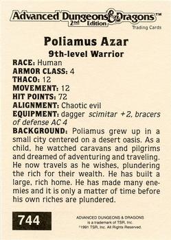 1991 TSR Advanced Dungeons & Dragons - Silver #744 Poliamus Azar Back