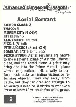 1992 TSR Advanced Dungeons & Dragons #2 Aerial Servant Back