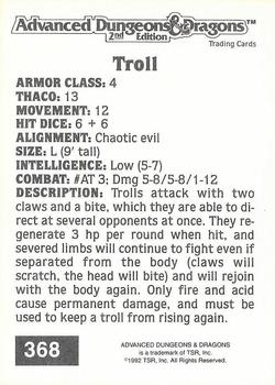 1992 TSR Advanced Dungeons & Dragons #368 Troll Back
