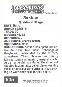 1992 TSR Advanced Dungeons & Dragons #545 Saskan Back