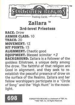 1992 TSR Advanced Dungeons & Dragons #698 Zallara Back