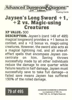 1993 TSR Advanced Dungeons & Dragons 2nd Edition #79 Jaysen's Long Sword Back