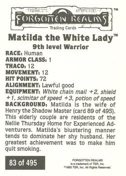 1993 TSR Advanced Dungeons & Dragons 2nd Edition #83 Matilda the White Lady Back