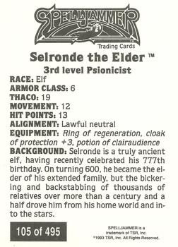 1993 TSR Advanced Dungeons & Dragons 2nd Edition #105 Selronde the Elder Back
