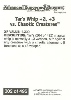 1993 TSR Advanced Dungeons & Dragons 2nd Edition #302 Tar's Whip vs. Chaotic Creatures Back