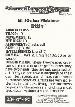 1993 TSR Advanced Dungeons & Dragons 2nd Edition #334 Ettin Back