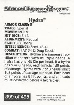 1993 TSR Advanced Dungeons & Dragons 2nd Edition #399 Hydra Back