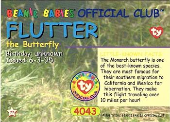 1998 Ty Beanie Babies I #77 Flutter the Butterfly Back