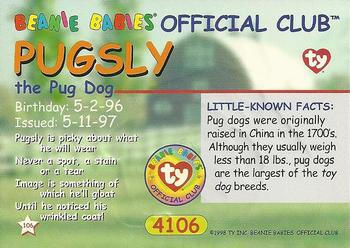 1998 Ty Beanie Babies I #106 Pugsley the Pug Dog Back