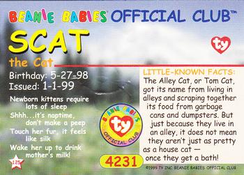 1999 Ty Beanie Babies II #125 Scat the Cat Back