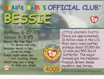 1999 Ty Beanie Babies II #154 Bessie the Cow Back