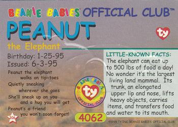 1999 Ty Beanie Babies II #206 Peanut the Elephant Back