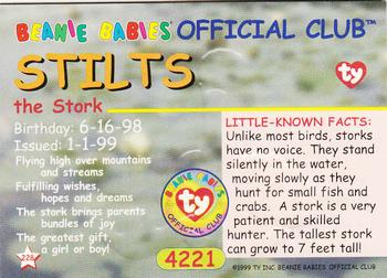 1999 Ty Beanie Babies II #228 Stilts the Stork Back