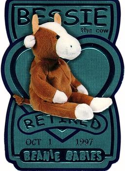 1999 Ty Beanie Babies III #1 Bessie the Brown and White Cow Front