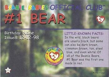 1999 Ty Beanie Babies III #11 #1 Bear Back