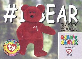 1999 Ty Beanie Babies III #11 #1 Bear Front