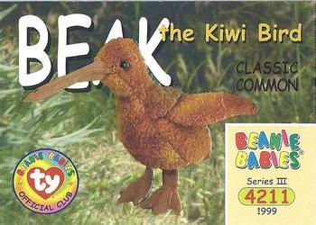 1999 Ty Beanie Babies III #12 Beak the Kiwi Front