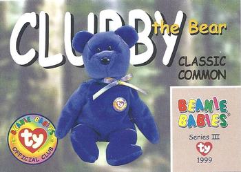 1999 Ty Beanie Babies III #13 Clubby the Bear Front