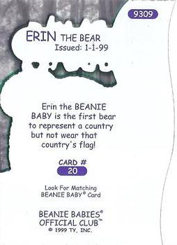 1999 Ty Beanie Babies III #20 Erin the Bear Buddy Back
