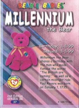 1999 Ty Beanie Babies III #37 Millennium the Bear Back