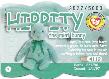 1999 Ty Beanie Babies III #9 Hippity the Mint Bunny Back