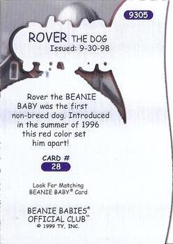 1999 Ty Beanie Babies III #28 Rover the Dog Buddy Back