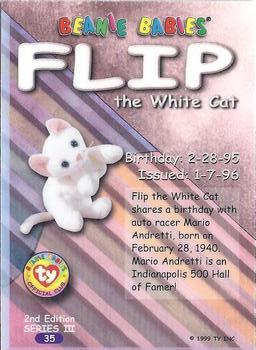 1999 Ty Beanie Babies III #35 Flip the Cat Back