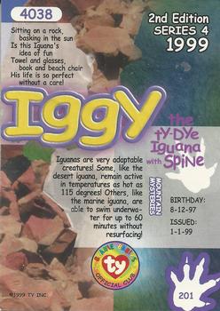 1999 Ty Beanie Babies IV #201 Iggy the Ty-Dye Iguana with Spine Back