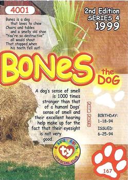 1999 Ty Beanie Babies IV #167 Bones Back
