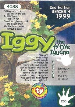 1999 Ty Beanie Babies IV #200 Iggy the Ty-Dye Iguana Back