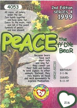 1999 Ty Beanie Babies IV #216 Peace Back