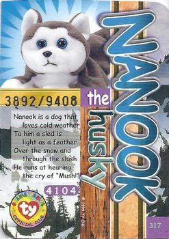 1999 Ty Beanie Babies IV #317 Nanook Back