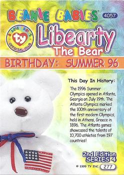 1999 Ty Beanie Babies IV #277 Libearty [rare] Back