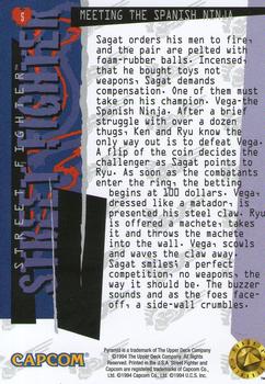 1995 Upper Deck Street Fighter #5 Meeting the Spanish Ninja Back