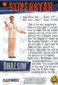 1995 Upper Deck Street Fighter #55 Dhalsim Back