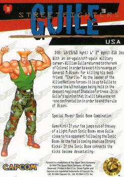 1995 Upper Deck Street Fighter #58 Guile Back