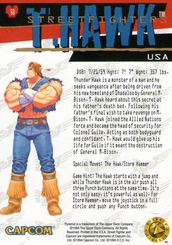 1995 Upper Deck Street Fighter #60 T.Hawk Back